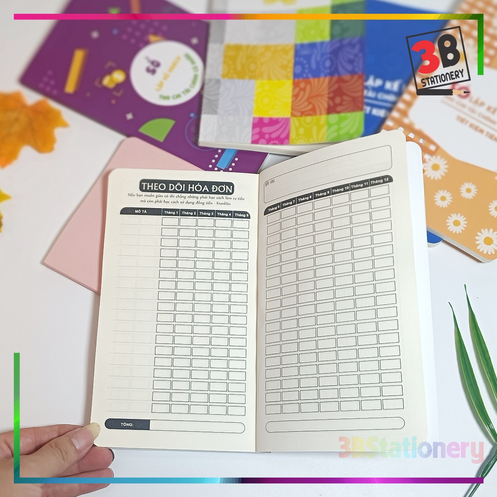 Sổ ghi chi tiêu tiết kiệm, kế hoạch thu chi cá nhân, gia đình, to do list 82 trang, dùng trong 365 ngày.