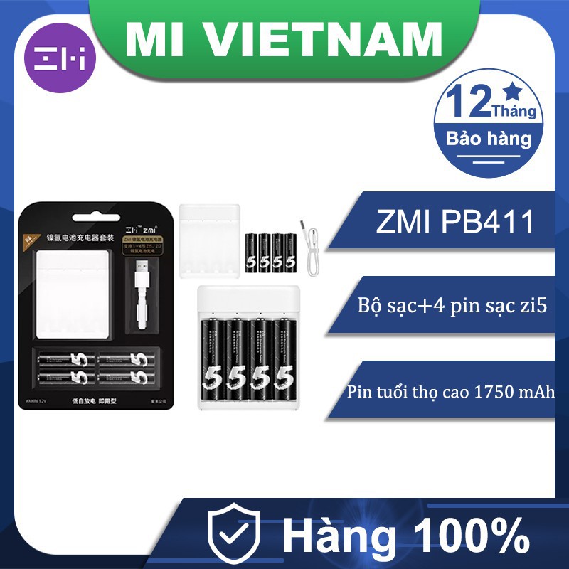 Bộ sạc pin ZI5/ZI7 ZMI PB401 PB411 Bộ đồ