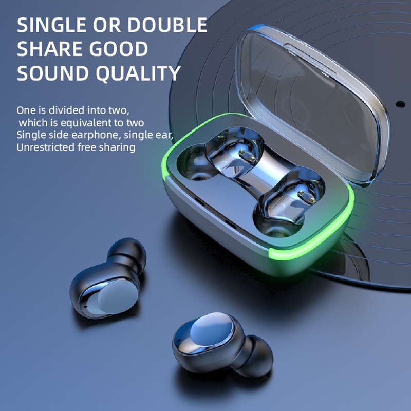 Tai Nghe Không Dây Bluetooth 5.1 TWS Y60 Âm Thanh Nổi Có Màn Hình LED Điều Khiển Khử Tiếng Ồn