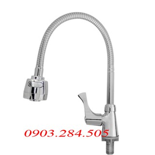 Vòi rửa chén- Vòi rửa bát cong bẻ lạnh - Đồng thau