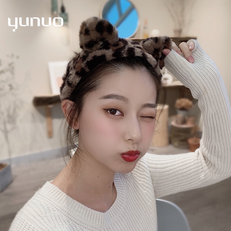 Bờm tóc tai mèo dễ thương phong cách Hàn Quốc da beo cá tính