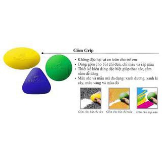 [Giá Tốt] Gôm Grip Triangle FABER CASTELL, gôm bôi chì màu sáp màu