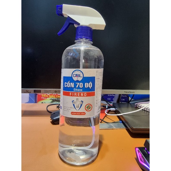 Cồn 70 độ sát khuẩn dạng chai xịt 1 lít Dược Bạc Liêu