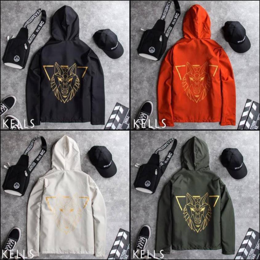 Áo khoác dù 2 lớp chống nắng form rộng in hình sư tử áo khoác kiểu nam nữ KMG