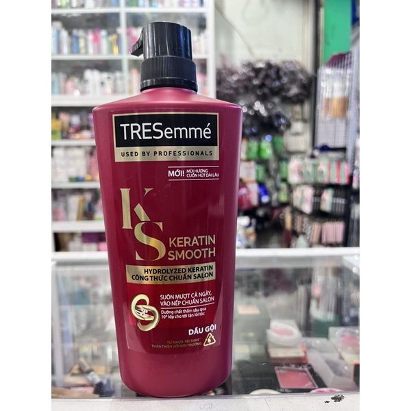 com bo cặp dầu gội xả tresmeme karatin Smooth  màu đỏ 640g suôn mượt vào nếp phục hồi hư tổn chuẩn salon tại nhà