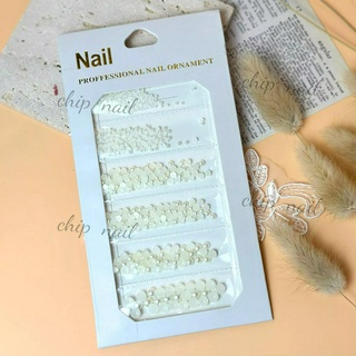 sét hạt trai nửa gắn móng trang trí móng
