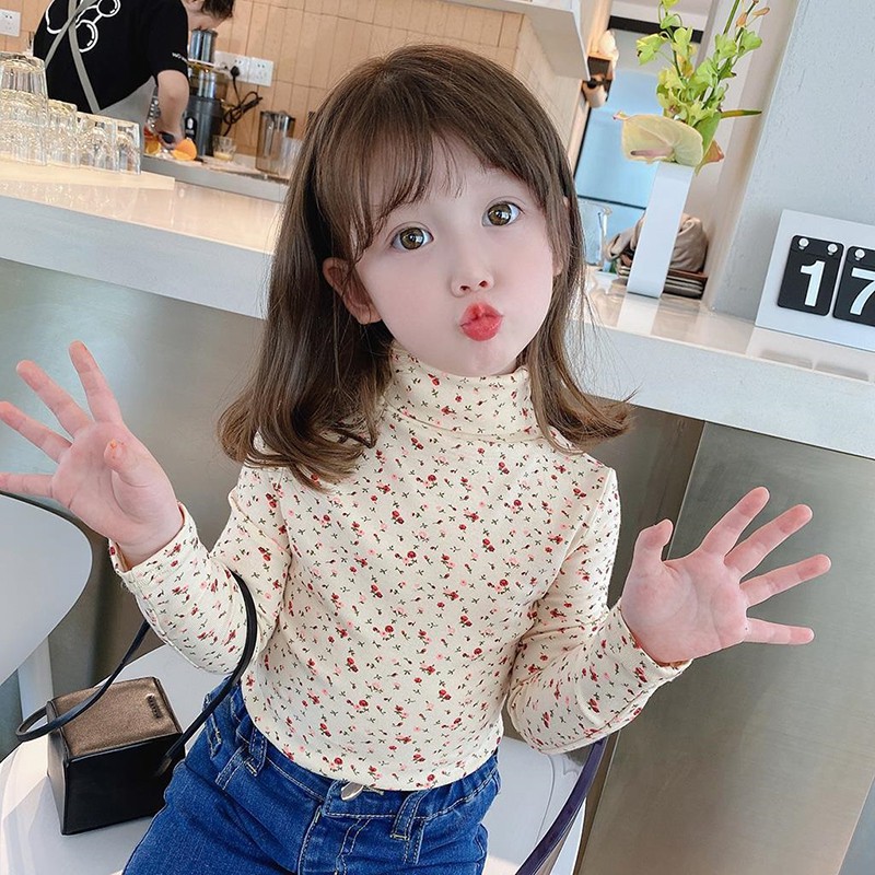 Áo Tay Dài In Hoa Kiểu Hàn Quốc Thời Trang Thu Đông Dành Cho Bé Gái