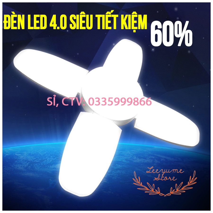 BÓNG ĐÈN LED HÌNH CÁNH QUẠT SIÊU SÁNG 60W CÓ THỂ GẤP GỌN - SIÊU TIẾT KIỆM ĐIỆN NĂNG 60%
