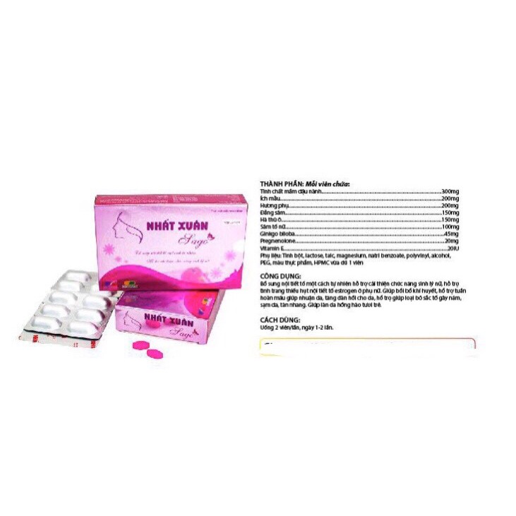 NHẤT XUÂN SAGO - Bổ sung nội tiết tố, hỗ trợ cải thiện chức năng sinh lý nữ ( Hộp 30 Viên) | BigBuy360 - bigbuy360.vn