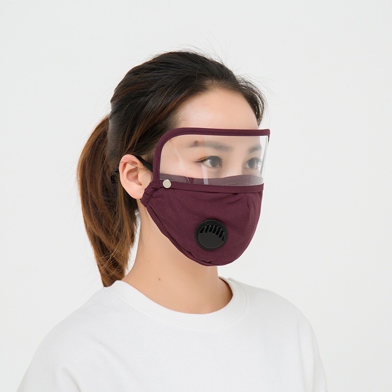 Khẩu trang CHỐNG BỤI MỊN PM2.5 - Màng lọc 5 lớp - Có van thở - Kính bảo vệ mắt có thể tháo rời - Sử dụng nhiều lần