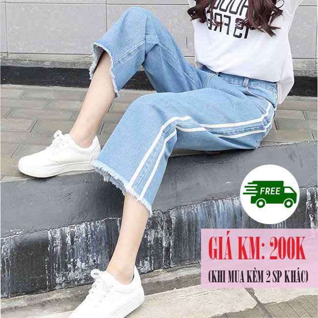 [Video thật ] Quần jeans nữ ống rộng lưng cao Ulzzang Quảng Châu QDJ16