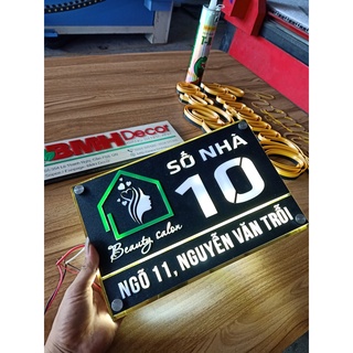 Biển số nhà mika có đèn led