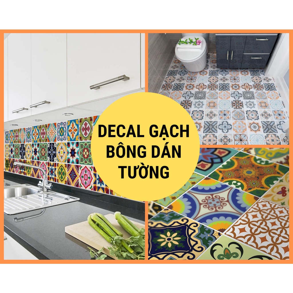 DECAL GẠCH BÔNG 30x30cm  dán phòng bếp , phòng ngủ , khách , quán cafe mẫu mới Jimmycanvas