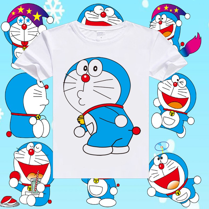 Áo thun nam nữ form rộng cá tính in hình Doraemon Áo thun hoạt hình từ bi HO1