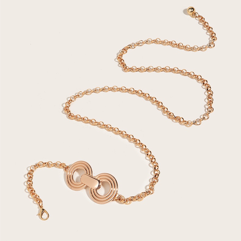 Thắt Lưng Dây Xích Kim Loại Mỏng Màu Vàng Phong Cách Mới