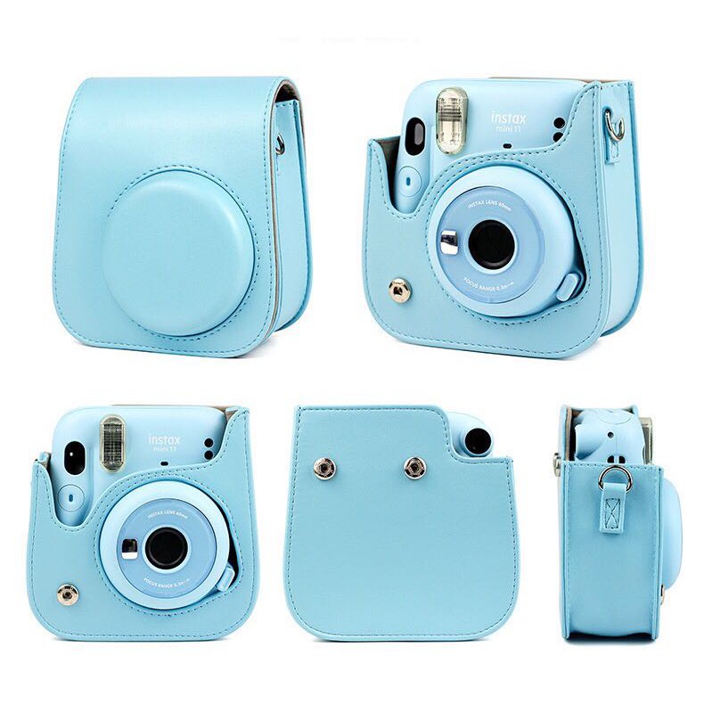 Túi bọc bảo vệ máy ảnh bằng da PU có dây đeo vai dành cho Fujifilm Instax Mini 11