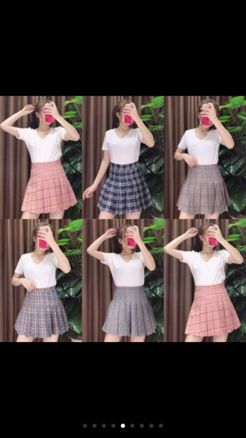 Chân váy xếp ly, chân váy hàn quốc, chân váy kẻ hàng qc | BigBuy360 - bigbuy360.vn