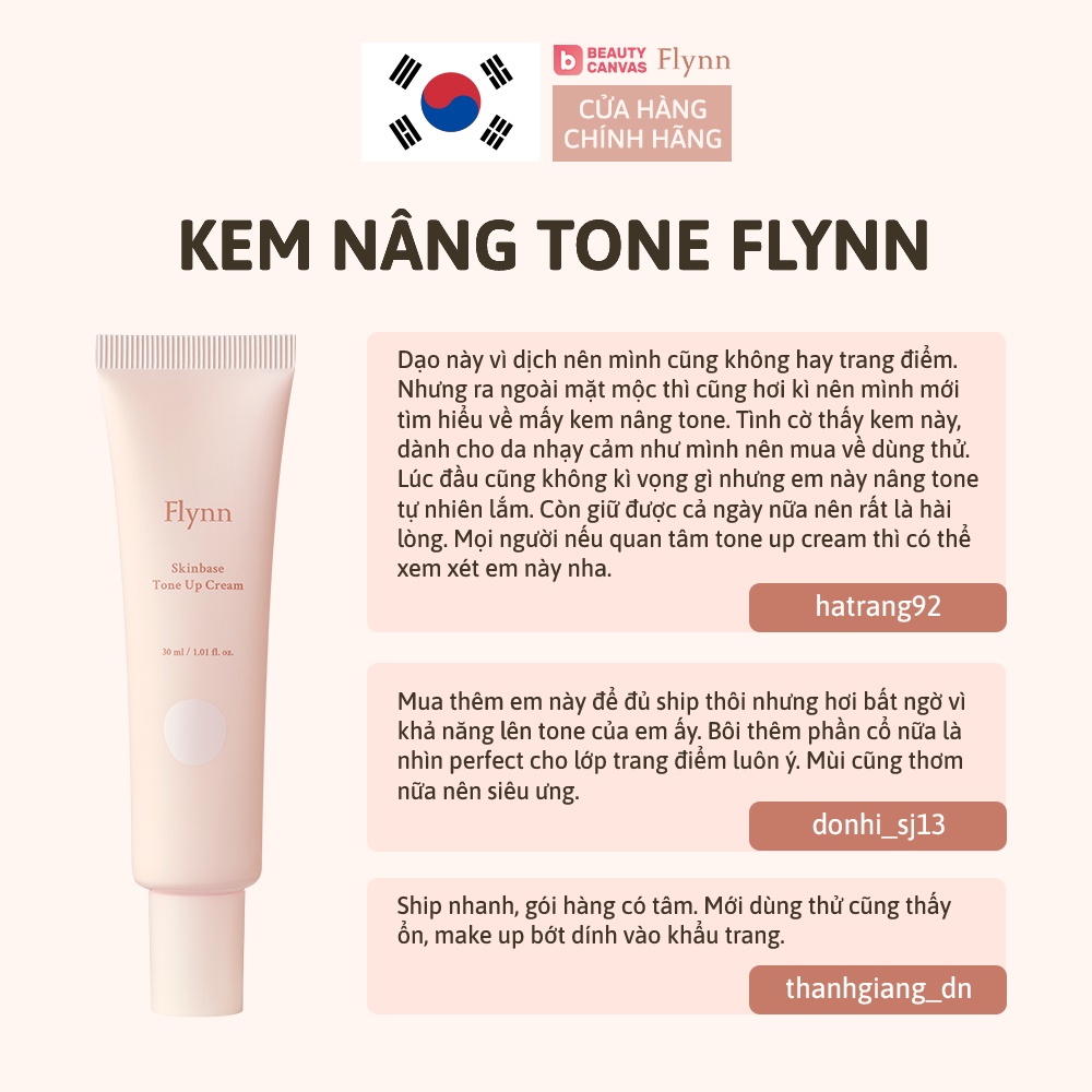 [Mã FLYNCREAM giảm tới 53%] Kem nâng tông da Skin Base Tone Up Flynn Hàn Quốc 30ml | WebRaoVat - webraovat.net.vn