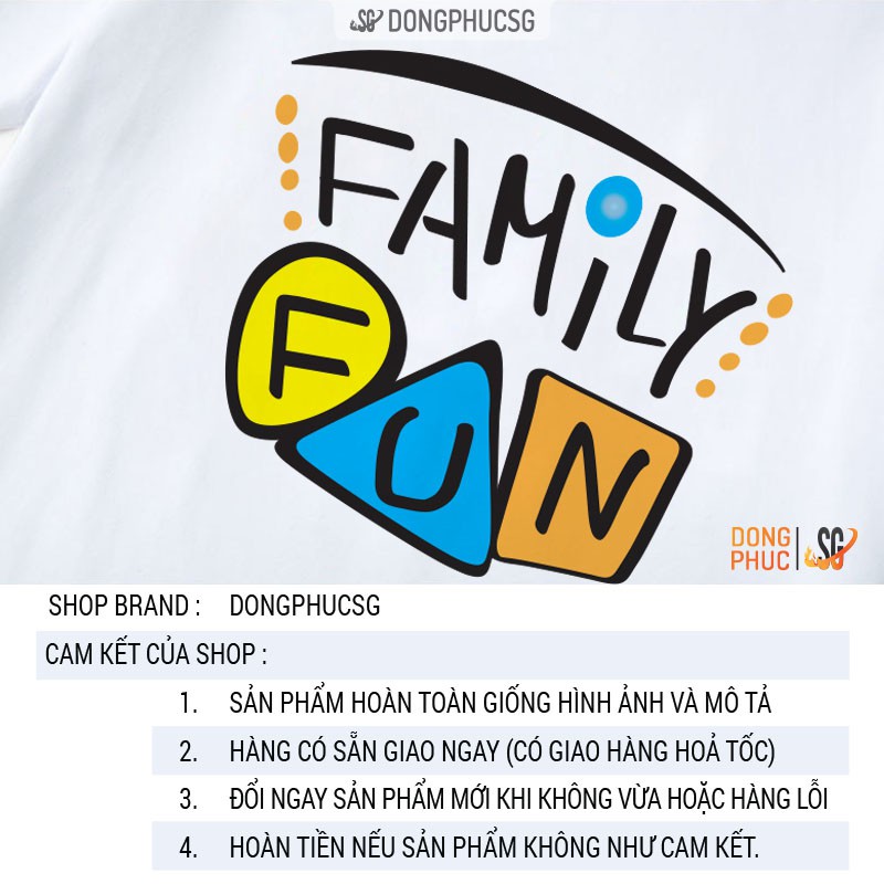 Áo gia đình 3/4/5 người Đồ đôi bố mẹ và bé Family Fun Đồng phục gia đình giá rẻ GD297T | DONGPHUCSG