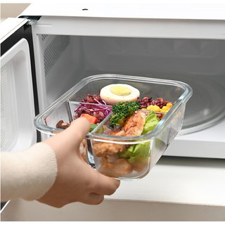Hộp cơm thủy tinh 1040ml có phân 3 ngăn