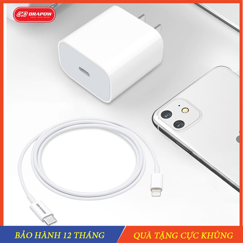 Bộ sạc nhanh PD 18W IPhone 12/ 12 Pro Max, 11/11 Pro max, X/ XS Max, / 8/ 8 Plus - Sản Phẩm Chính Hãng