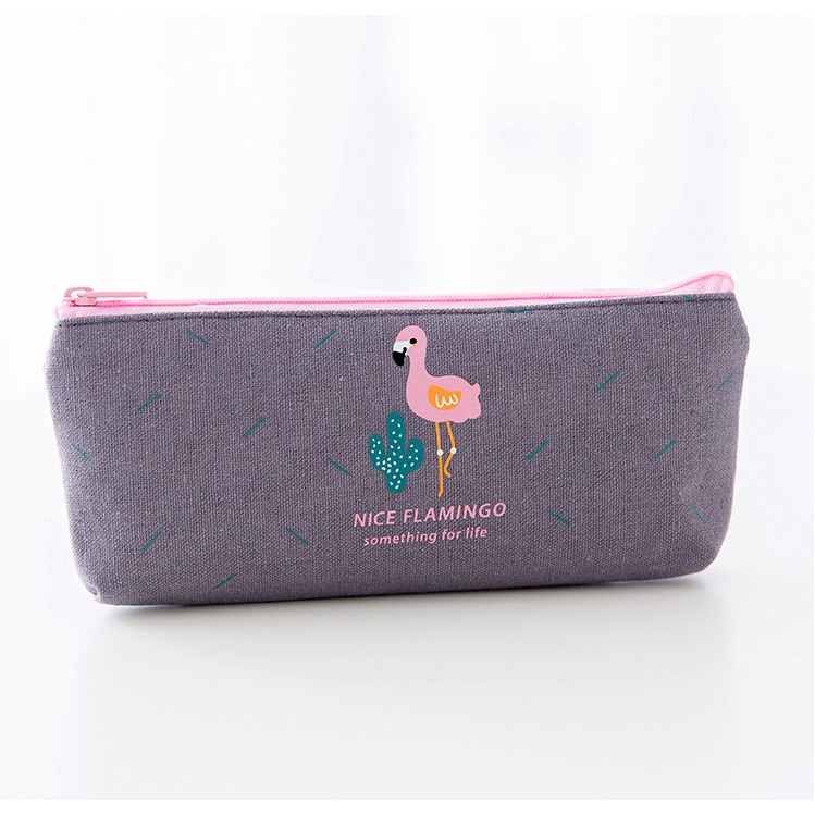 Hộp bút vải hình hạc flamingo cute dễ thương cho học sinh