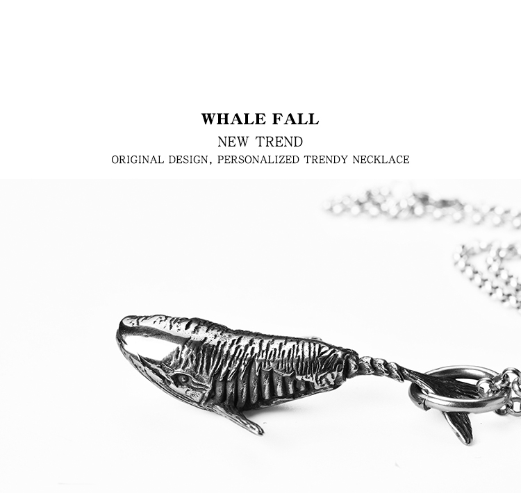 Vòng Cổ Phụ Kiện Mặt Dây Hình Cá Voi Cá Tính Cho Nam Nữ