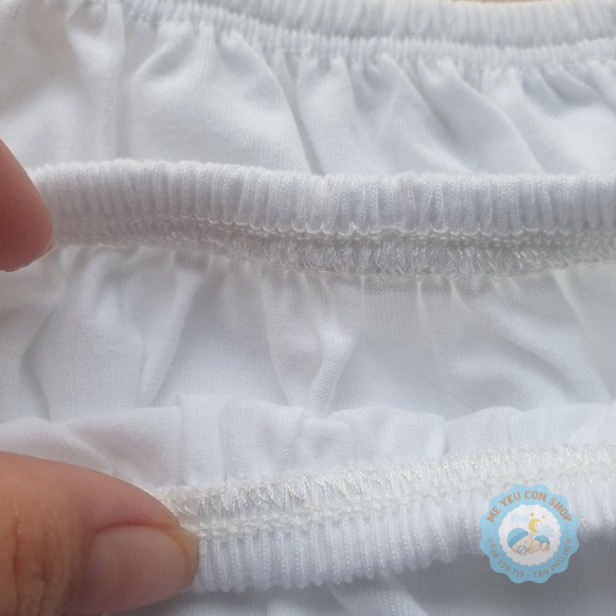 (3-9kg) QUẦN NGẮN SƠ SINH COTTON TRẮNG VIỀN - HIỆU CÚN CON (katydang)