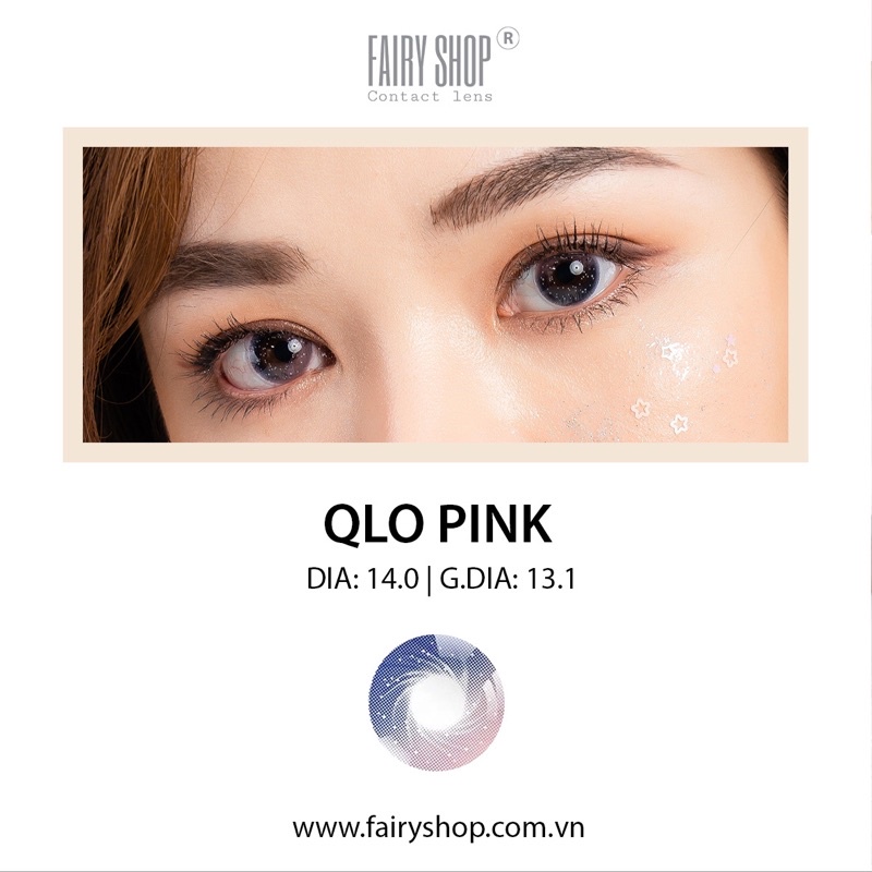 Kính Áp Tròng Qlo Pink 14.0mm - Kính Áp Tròng FAIRY SHOP CONTACT LENS - độ 0 đến 8