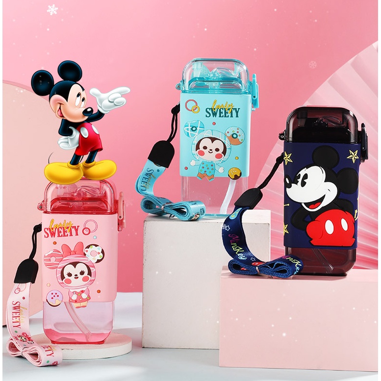 DISNEY Bình Nước cho Trẻ em CHÍNH HÃNG Elsa/Olaf/Mickey/Minnie/Thomas kèm Ống Hút