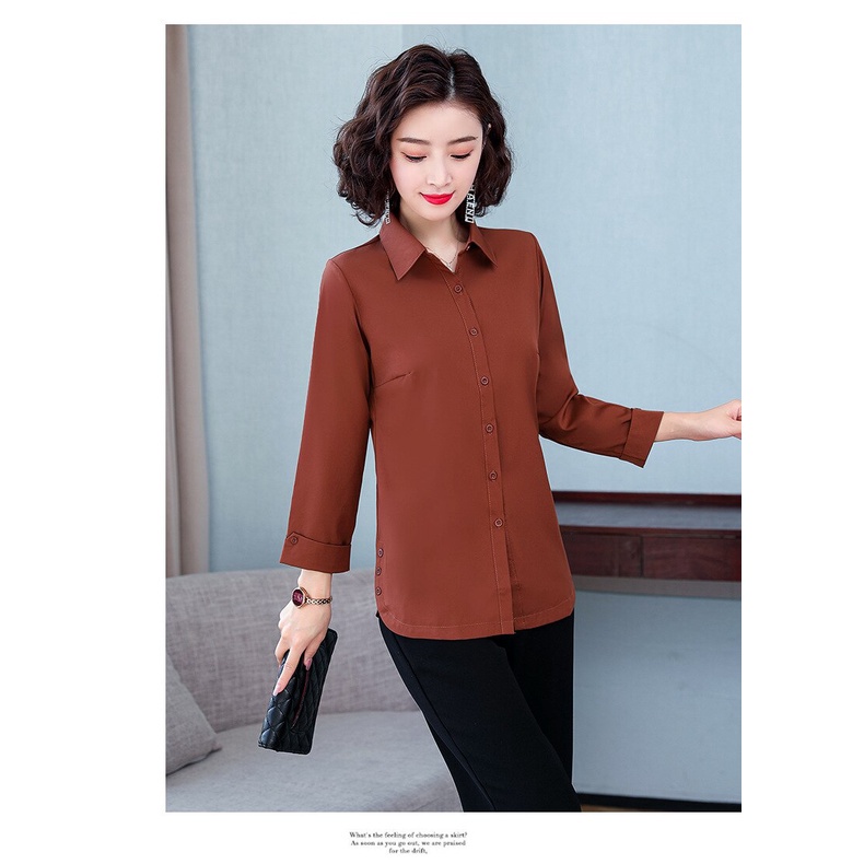 Áo Sơ Mi SixSisters Voan Tay Dài Thiết Kế Trẻ Trung Hợp Thời Trang Cho Nữ