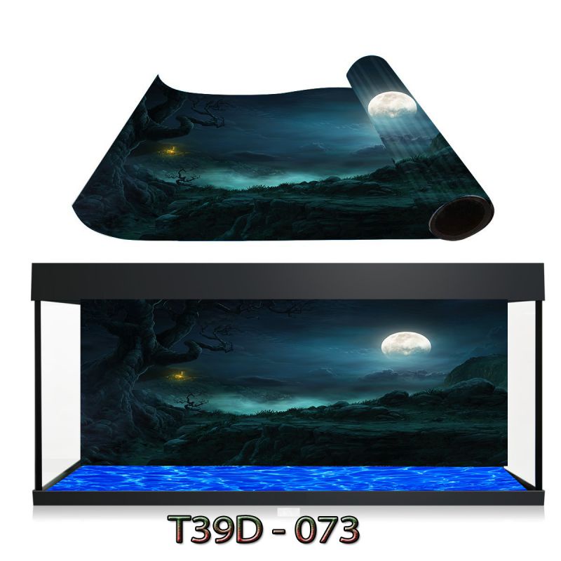 Tranh 3D dán bể cá cảnh , siêu đẹp siêu nét , tích hợp keo sẵn trên bề mặt tranh , nhận in kích thước theo yêu cầu