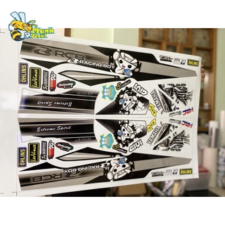 Ten rời xe sirius racing boy trắng đen