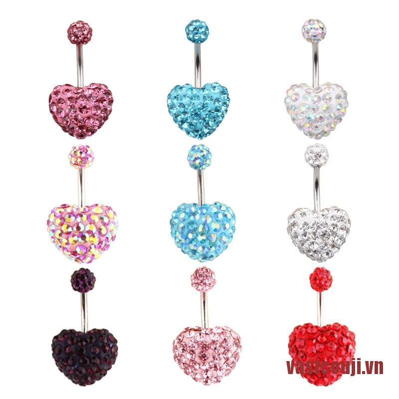 Khuyên RốN HìNh Tim ĐíNh Đá Xinh XắN