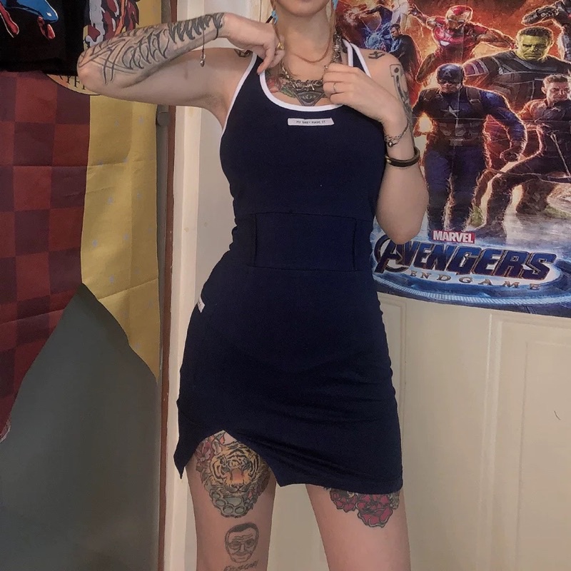 [Hàng Có Sẵn] Đầm Thun Cổ Yếm Ôm Body Tôn Dáng Chất Đẹp Co Dãn 4 Chiều Dành Cho Nữ | BigBuy360 - bigbuy360.vn