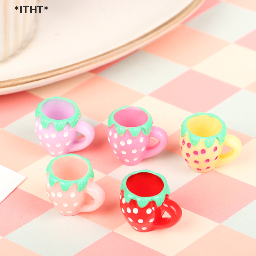 Bộ 2 Ly Nước Mini Bằng Nhựa Resin Tỷ Lệ 1: 12 Dùng Trang Trí Nhà Búp Bê