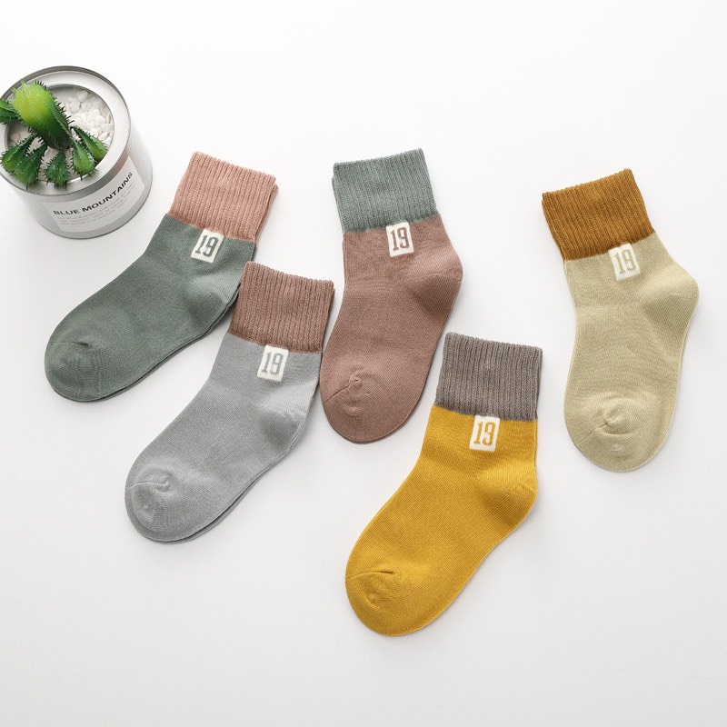 Sét 5 Đôi Tất Trẻ Em Số 19,20 Cotton Mềm Loại Đẹp
