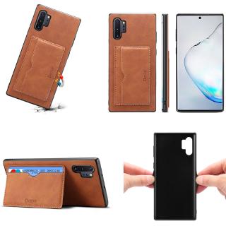 Ốp điện thoại bề mặt da mềm có ngăn đựng thẻ cho Samsung Galaxy Note 10 Plus 10+