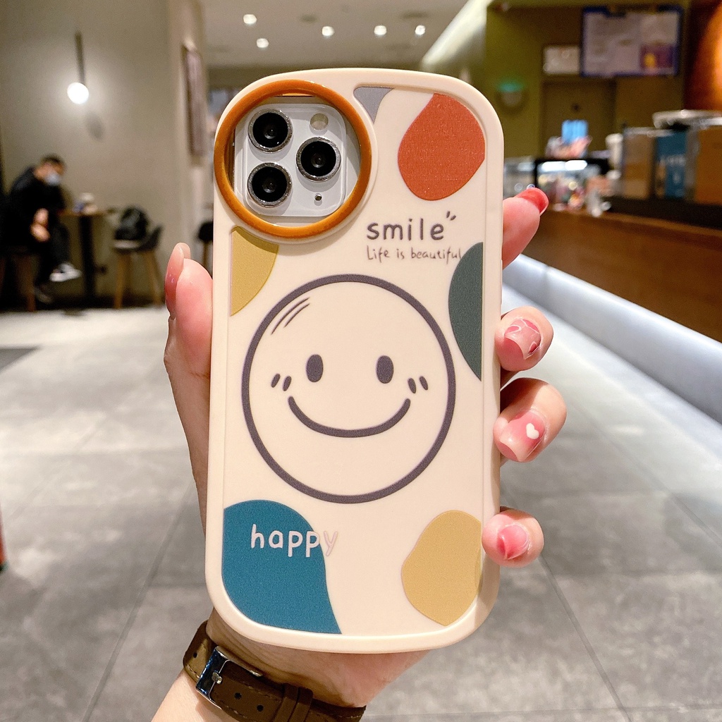 Ốp Điện Thoại Chống Sốc In Hình Mặt Cười Cho iPhone 7 plus 8 plus xs max xr 11 pro max 12 pro max 13 pro max