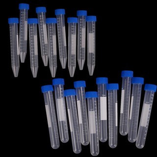 Bộ 10 ống thí nghiệm nhựa 15ml đựng mẫu thử có nắp tiện dụng