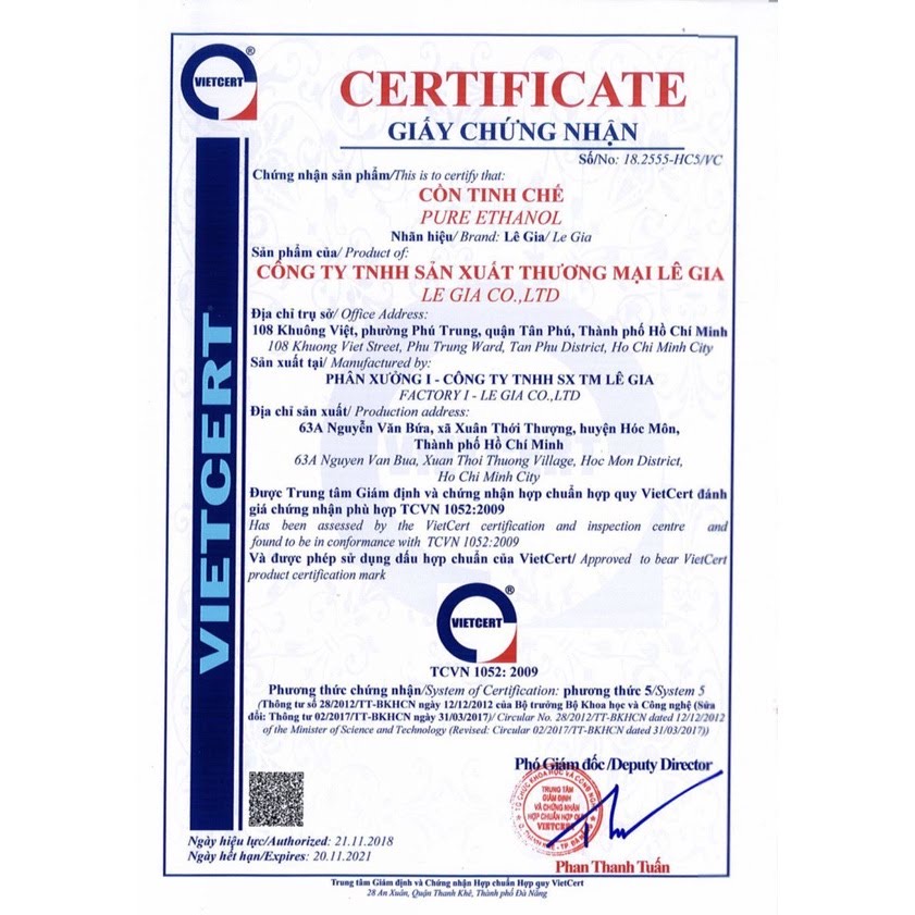 Cồn Y Tế Rửa Tay Sát Khuẩn 70 Độ 1000ml (1lít) Cồn Ethanol 70 Độ Lê Gia | BigBuy360 - bigbuy360.vn