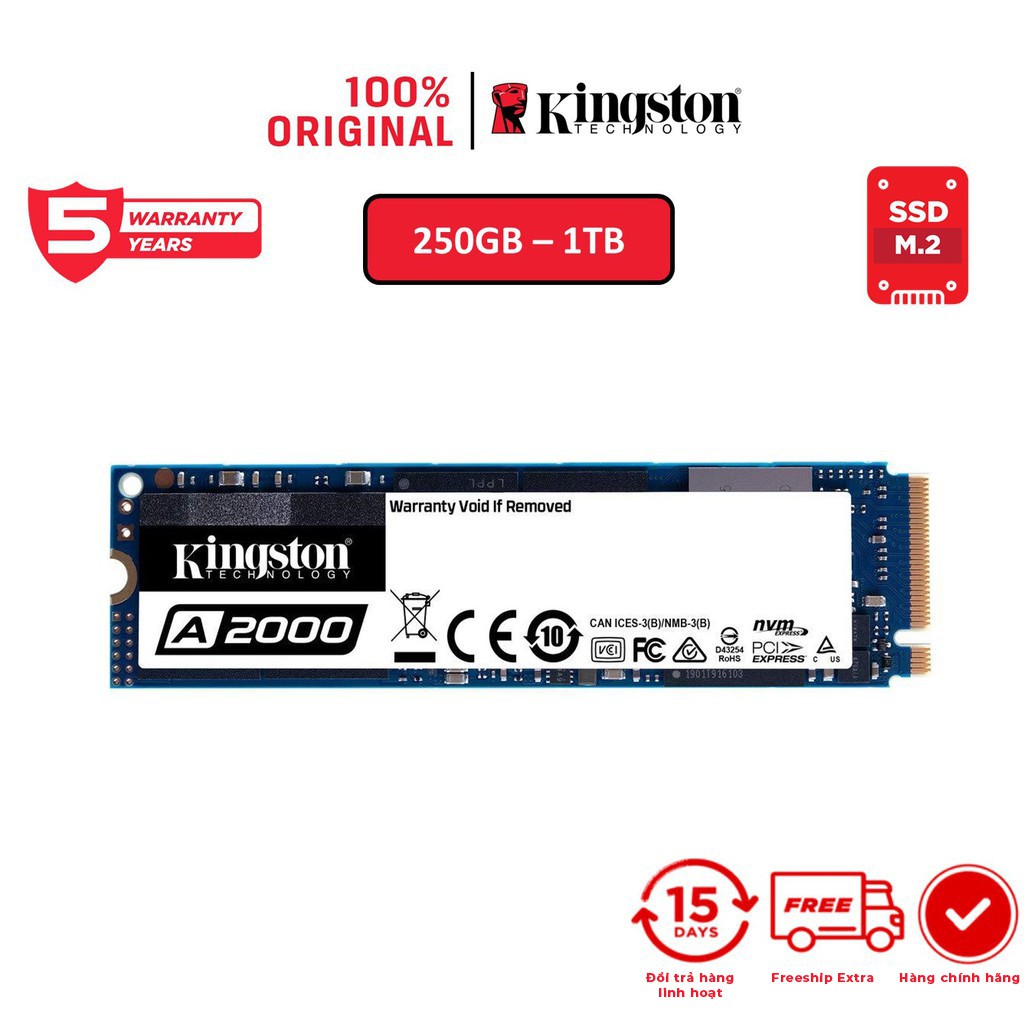 Ổ cứng SSD Kingston 250Gb A2000 M.2 2280 NVMe - SA2000M8/250G