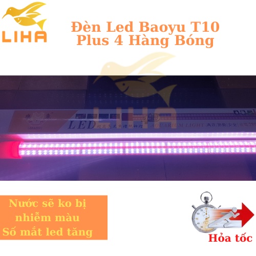Đèn Led LeBaoyu T10 Plus 4 Hàng Bóng - Đèn Cá Rồng Không Làm Nhiễm Màu Nước