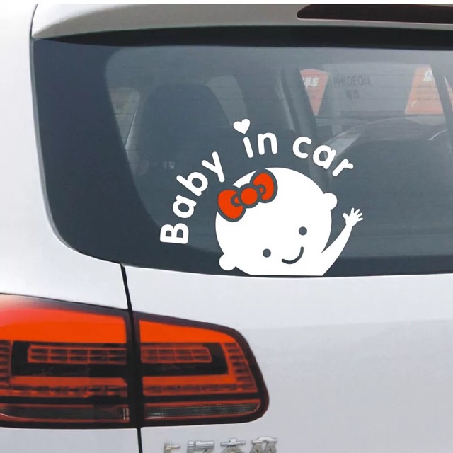 Tem dán xe hơi BABY IN CAR đáng yêu (ảnh thật dán xe)
