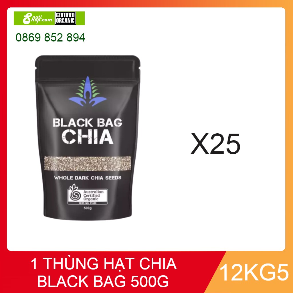 Bán sỉ date mới 2022 - 1 thùng 25 gói chia đen úc Black Bag 500g