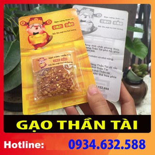 GẠO VÀNG THẦN TÀI -HCLB dùng để rắc lên mặt tro của bát nhang, cầu Thần tài phù hộ [ đồ bàn thờ thần linh ] COMBO