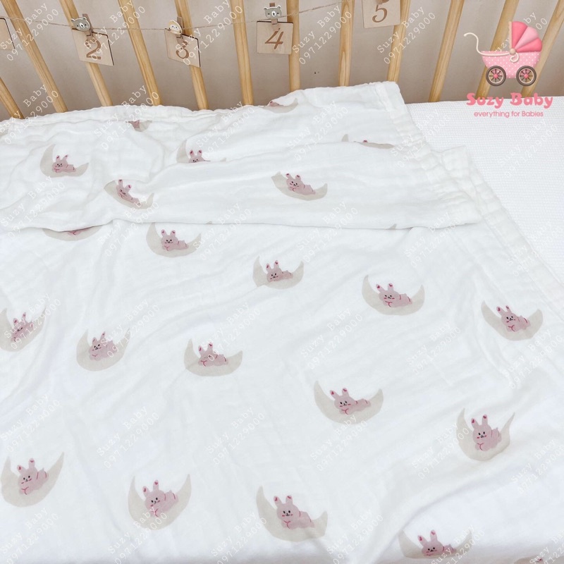 Khăn tắm aden 4 lớp sợi tre kháng khuẩn cho bé, Suzy baby