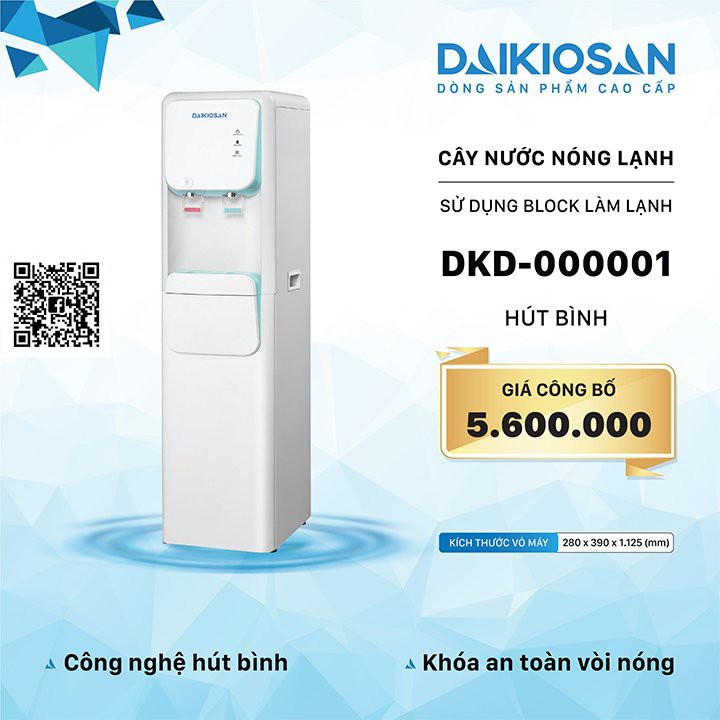 Cây nước nóng lạnh chính hãng Daikiosan hút bình DKD-000001 mới