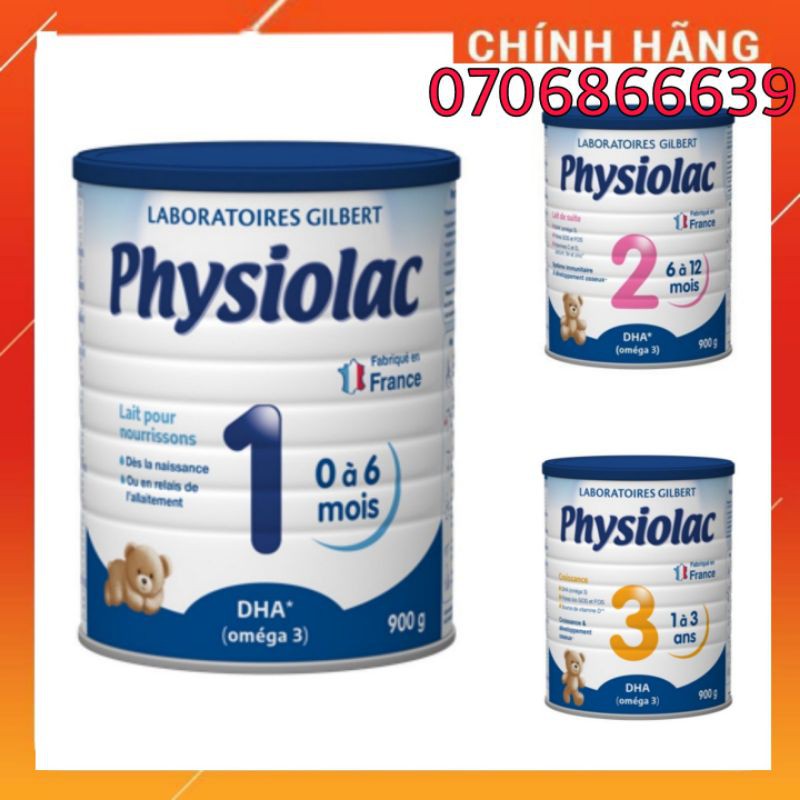 Sữa bột Physiolac số 1, 2, 3 900g Date 2023 [Mẫu mới]