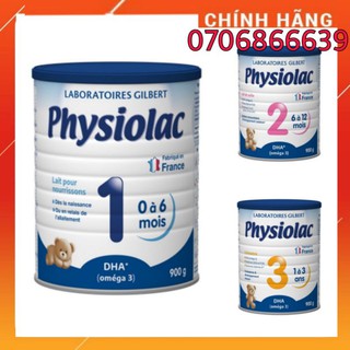 Sữa bột physiolac số 1, 2, 3 900g date 2023